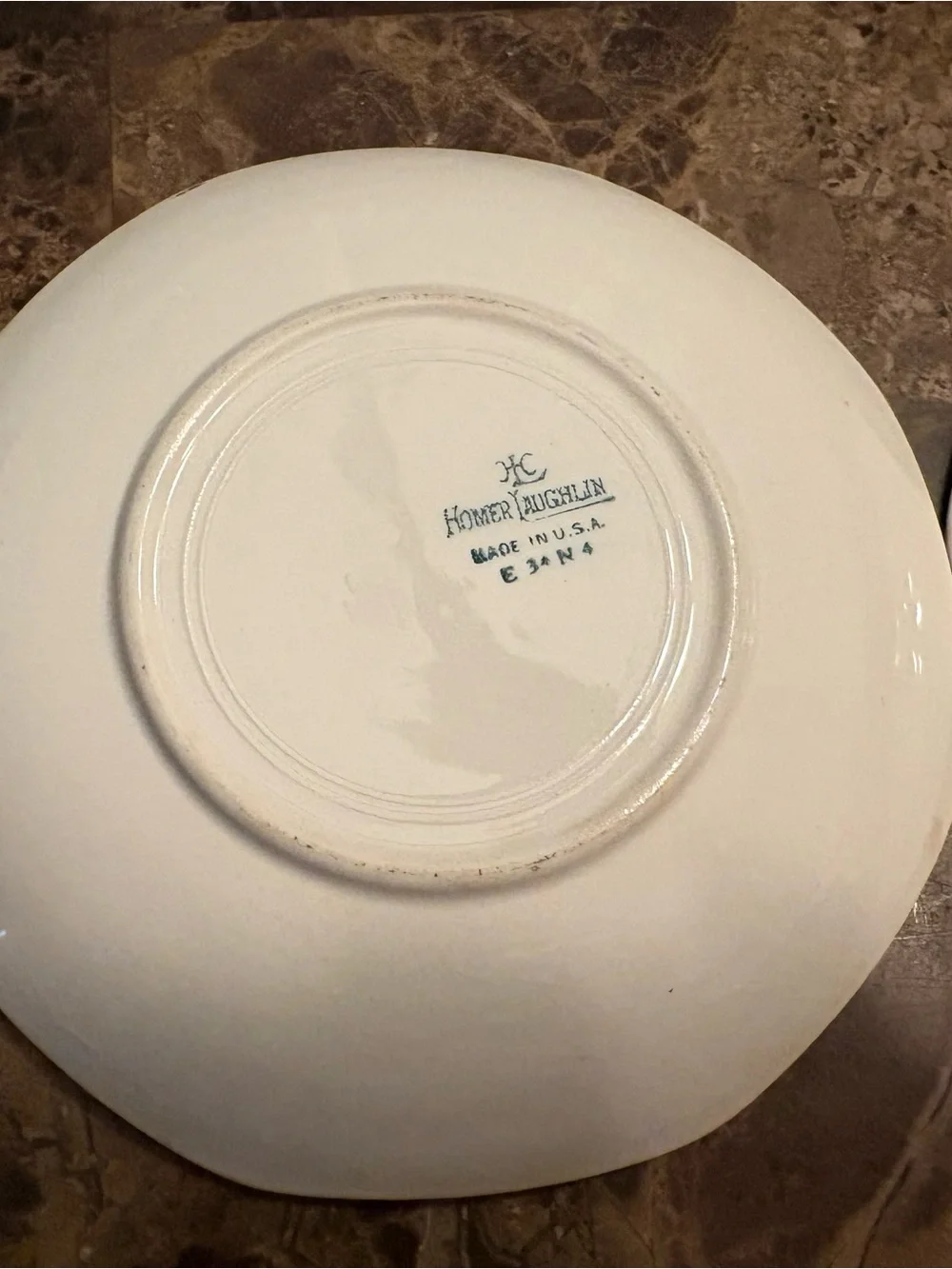 (2) 6 inch Homer Laughlin White Saucers - Vintage era 1920’s & 30’s